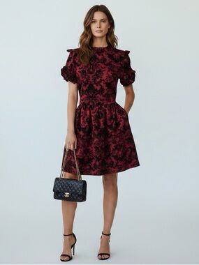 Aqua / Fit & Flare Velvet Dress / Sz L